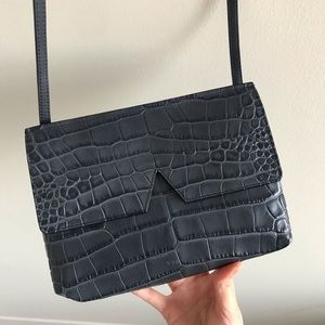 VINCE Signature Crocodile Crossbody in Small